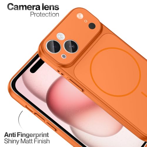 Image of SHINESTAR Converter Case for iPhone 15 Plus | Premium Protective Mag-Safe Cover | iPhone 17 Pro / 17 Pro Max Series Style Design | in-Built Camera Guard | Wireless Charging Compatible - Orange