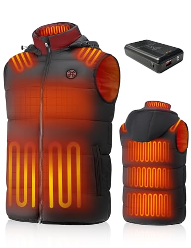 TODWARM Men Heated Vest with 16000mAh Battery Pack Included Heating Vests 15-Zone Warming for Cycling,2501-ML-US