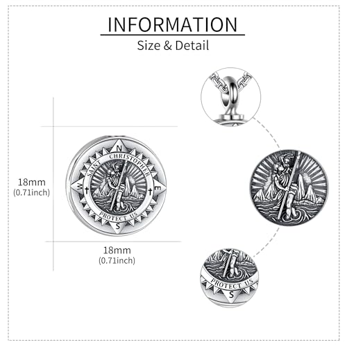 St Christopher Urn Necklaces for Ashes 925 Sterling Silver St Christopher Cremation Jewelry for Ashes Memory Jewelry for Men4