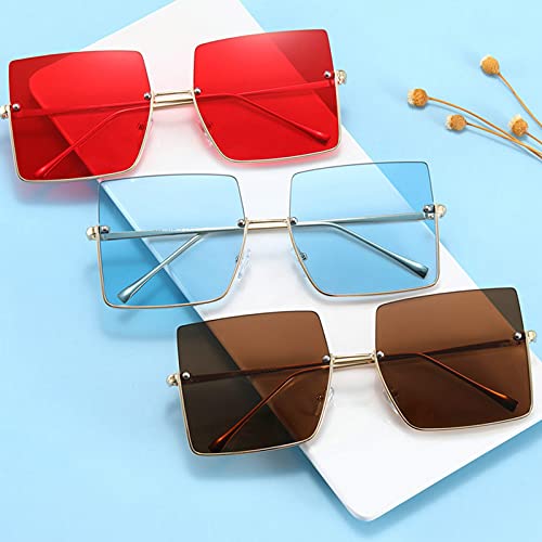 COTIA Square Semi-rimless Sunglasses Women Retro Oversized Sun Glasses Men Fashion Half Metal Frame Eyewear3