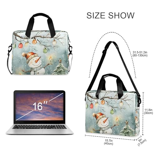 Maletín con diseño de muñeco de nieve para laptop 13-15.6 pulg miniatura 4