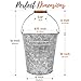 Autumn Alley Rustic Farmhouse Bathroom Trash Can - Country Style Galvanized Trash Can Bucket with Wooden Handle for Rustic Bathroom, Bedroom, Kitchen, Office, Vintage Metal Wastebasket, 2 Gal.