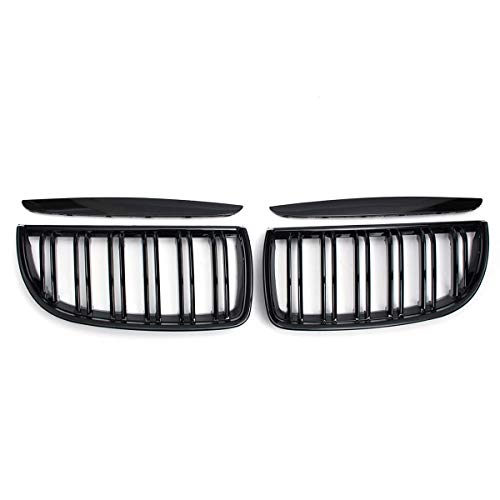 Leggero e durevole. Viviance Coppia griglia nera lucida per griglia per rene sportiva a doppia stecca compatibile con BMW E90 E91 2005-2008