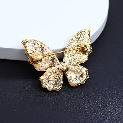 Image of Butterfly Brooch for Women, Insect Butterfly Pins Shawl Pin Clip Flashing Butterfly Jewelry Fashion Brooch Wedding Accessories Sweater Scarf Brooch for Women