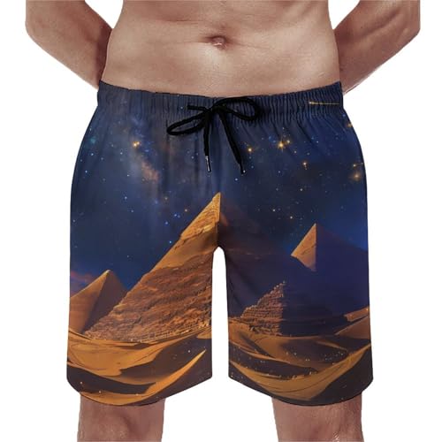 Pyramids Egypt Men's Swim Trunks Quick Dry Beach Shorts Board Shorts Bathing Suits with Pockets