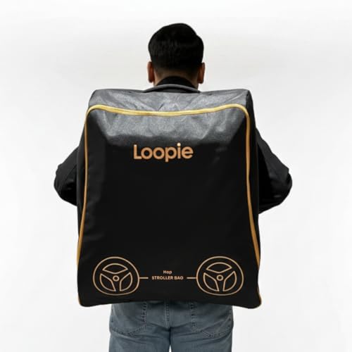 Image of Loopie Stroller Travel Bag | Airport Gate Check Bag | Fits All Strollers and Prams | Water-Repellent | Ideal for Road, Air Travel & Storage | Protects from Dust, Scratches & Damage | Backpack Carry