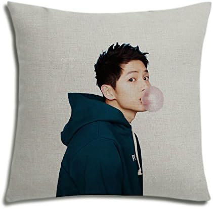 Miss Mango Star Actor Song Joong Ki Cotton Linen Square Throw Pillow Case Decorative as Cover Pillowcase for Sofa 18 "X 18"