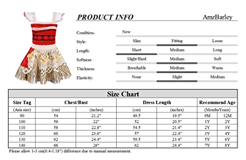 AmzBarley Moana Costume Vestito Bambina Ragazza