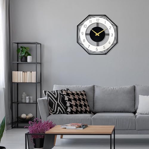 Image of Auromin Premium Metal Wall Clock for Living Room Stylish | Big Size Modern Decorative Wall Watch for Home, Hall, Bedroom & Office, Luxury Premium Wall Clock for Interior Decor