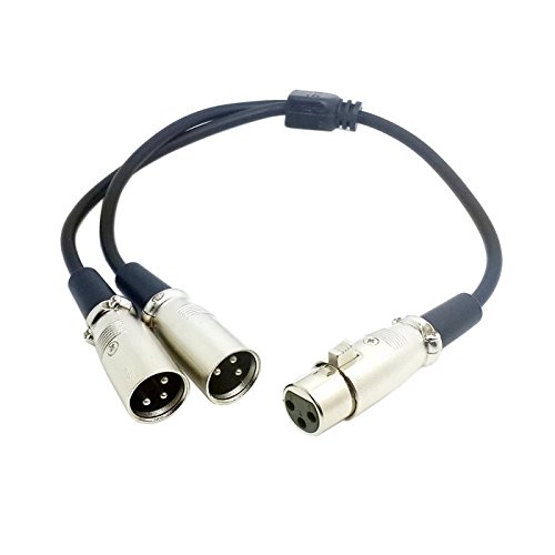 Goliton XLR Female to Dual XLR Male Cable, 3 Pin XLR Female to Dual XLR Male Patch Y Cable Balanced Microphone Splitter Cord Audio Adaptor Cable - 1.5 Feet