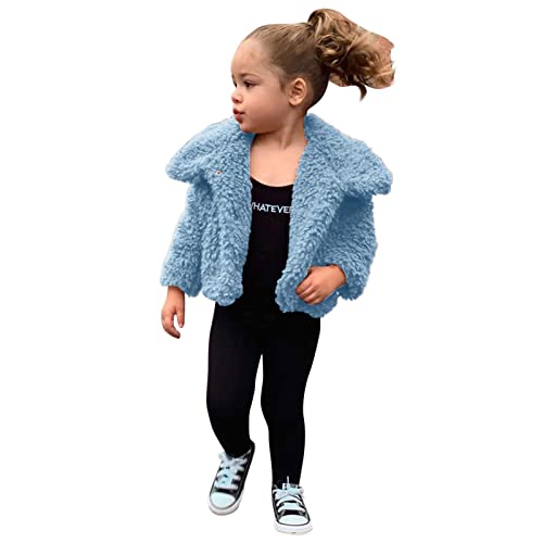 Toddler Girls Fleece Warm Coat Open Front Long Sleeve Lapel Windproof Jackets Stylish Cute Clothes for Baby Girls2