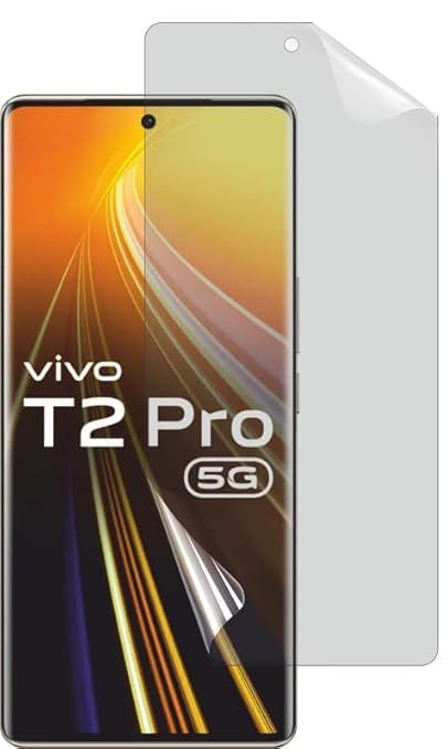 Image of Blacksheep High Sensitivity Hydrogel Screen Protector Compatible with Vivo T2 Pro 5G Matte Transparent Soft TPU Protective Film [Fingerprint Unlock Compatible] [Clear HD]