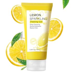Lemon Sparkling Peeling Gel Face Scrub Facial Exfoliator For Dull Skin Exfoliating Facial Scrub Exfoliating Face Wash Cleanser for Women Men 100g / 3.25 Oz