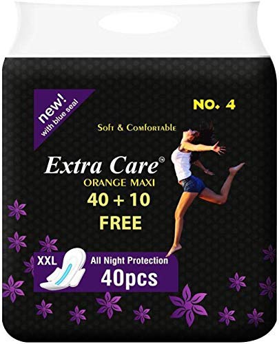 HRV Extra Care Womens/Girls XXL Sanitary Pads (Napkins) with Wings - Pack of 50 (40+10 free) (XXL, Pink Maxi) (B07L8L7SGT) Amazon Price History, Amazon Price Tracker