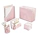 Blu Monaco 5 Piece Pink Office Supplies Desk Organizer Set - with Desktop Hanging File Organizer, Magazine Holder, Pen Cup, Sticky Note Holder, Letter sorter - Pink Desk Accessories for Women Office