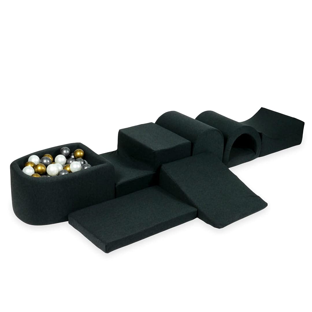 Mimii Piscina de Bolas, Set de Juego - 365 X 45 cm / 100 Bolas, Pelotas de 7 cm, Área de Juego y Parque de Bolas s con Coloridas Pelotas de Plástico para Bebés y Niños - Redondo