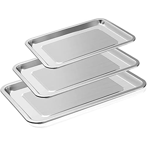 Aluminum Steel Pan Bakeware Half Sheet Pan Set of 3, Warp Resistant Nonstick Baking Pan, Kitchen Oven Pan Bakeware Set, Cooking, Roasting Sets, Easy Clean of Baking Cookie Sheets Cover