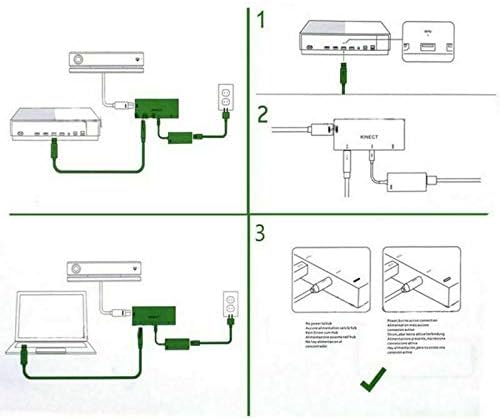 Kinect Adapter Motion Camera for Xbox One S/Xbox One X Windows 8 8.1 10 PC Advanced AC Power Adapter Connector Power Supply (EU)
