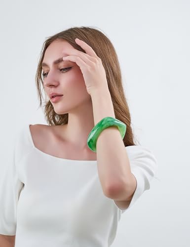 Bracelet tortue géométrique en résine colorée aux reflets translucides - 5