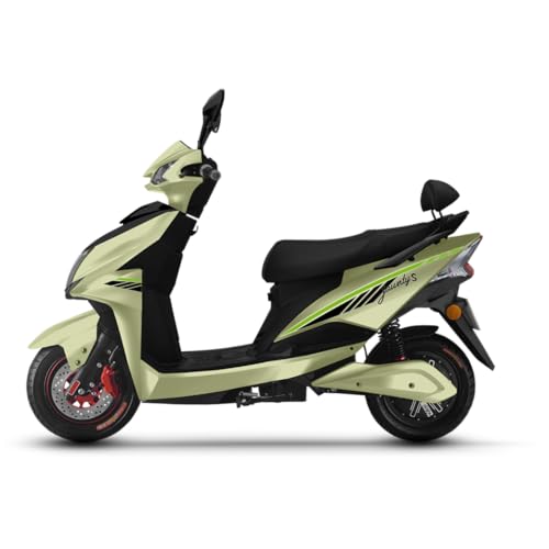 Image of AMO Jaunty S Low Speed Electric Scooter Non-RTO 65 Km Range, Green with Lithium Battery And Portable Charger Ex- Showroom