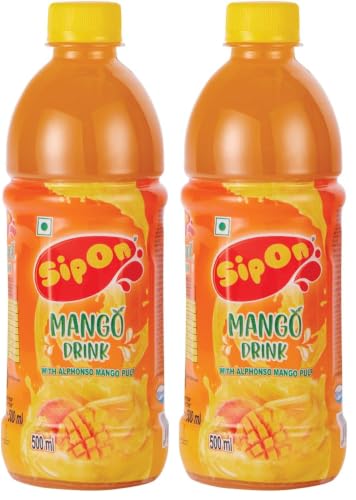 Image of Bindu Sipon Delightful Mango Fruit Flavoured Refreshing Summer Drink - 500ml Pet Bottle (Pack of 2)