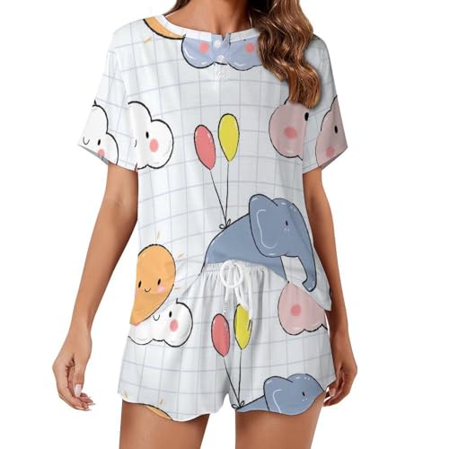 Ensemble de pyjama manches courtes idéal pour les soirées cocooning d'été