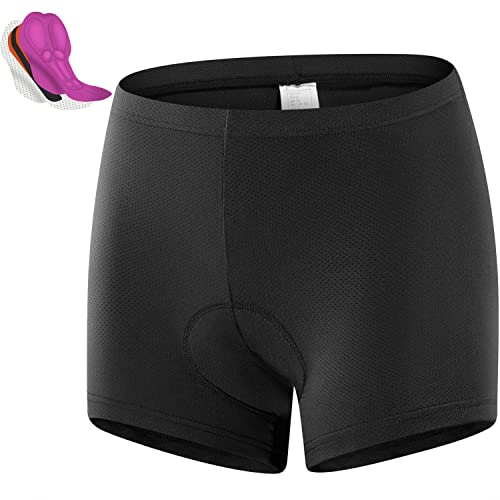 Qualidyne Women'S Cycling Underwear 4D Padded Gel Bike Bicycle Shorts Mountain Undershorts Riding Briefs Black thumb #1