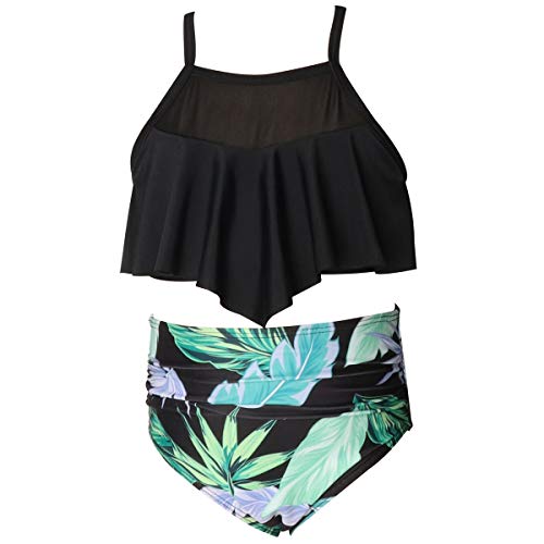 Maillot de bain 2 pièces pour filles - Maillot de bain - Pour l'été - Piscine Plage Spa - Noir - Small Cover