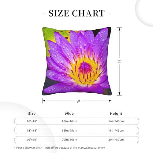 Housse de coussin nénuphar violet en velours pour déco salon