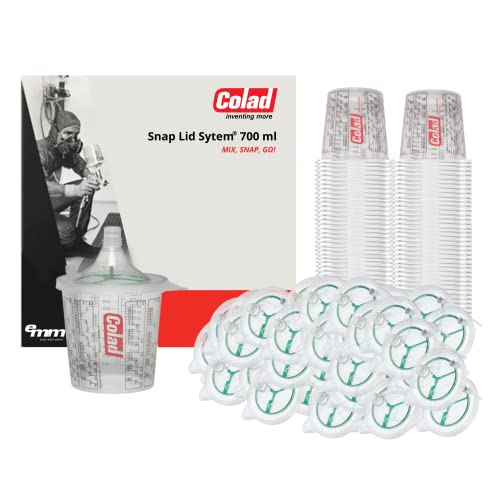 Image of Colad Snap Lid System 700 ml - 190 Micron Solvent-Resistant Paint Cup Lids for Automotive Refinishing & Body Shop Use