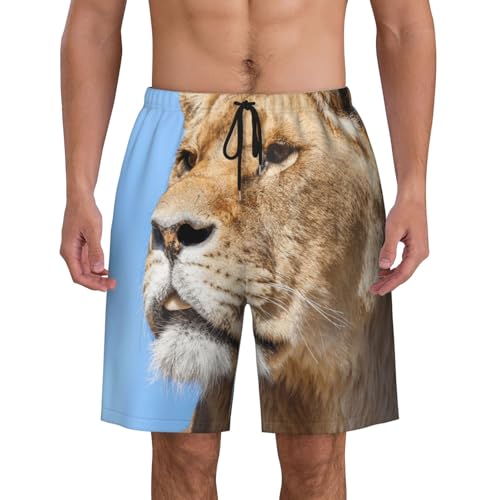 Men's Beach Shorts Lion Nature Animal Mens Swim Trunks Board Shorts with Pockets Swimwear Bathing Suits - Main Image