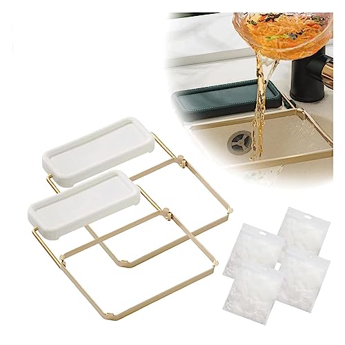 Filtro de residuos para cocina con malla fina y soporte plegable