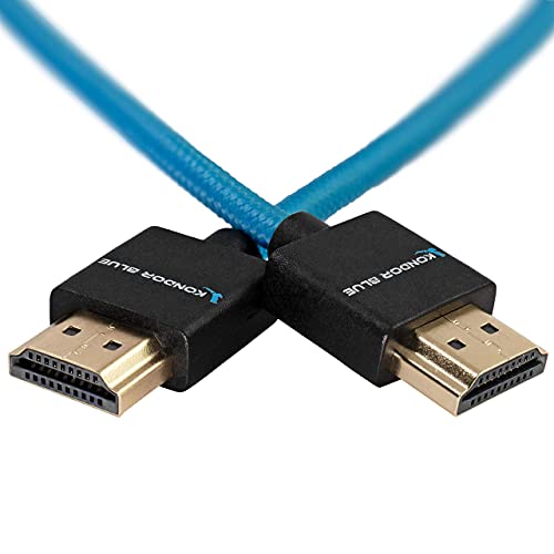 Kondor Blue 4K Full Hdmi Thin Straight Braided Cable For On-Camera Monitors, Capture Cards + More #TOP3
