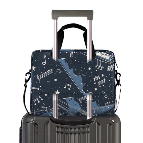 Maletín porta laptop ALAZA 13-15.6 pulgadas azul con notas musicales miniatura 4