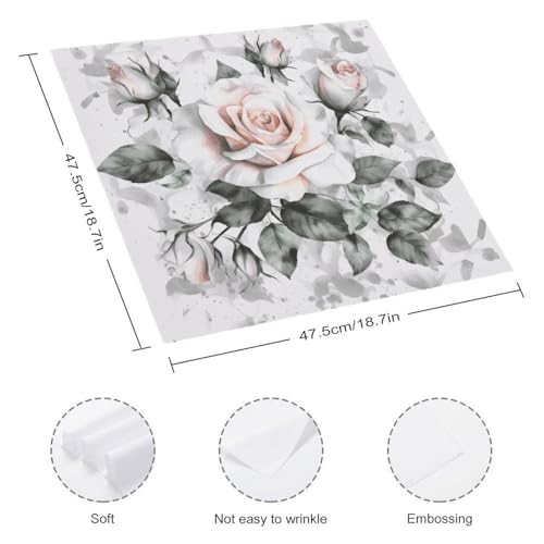 Servilletas de Tela con Estampado Floral Blanco 6 unidades miniatura 2