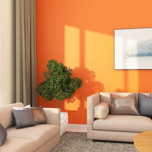 Image of HOME13 Orange Matte (60 x182 Cm) Self Adhesive Contact Paper Vinyl Wallpaper Wall Cabinets Decorations Waterproof Paper