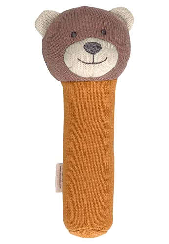 Sterntaler Baby Unisex Greifling Baby Strick Greiftier Bär GOTS - Baby Greifling, Greiflinge für Babys, Baby Spielzeug - Hellbraun