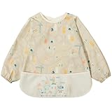 Little Dimsum Babero con Mangas Impermeable,BLW Baberos Bebe Impermeables 6-36 Meses