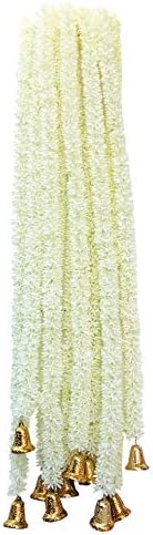 EvishaArtificia Juhi Jui Mogra Rajnigandha Flowers String Garland (White, 5 Pieces)