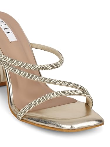Image of ELLE Women's Embellished Block Heel Slip-On sandals