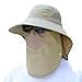 ANIMQUE Outdoor Sonnenhut Gartenarbeit Unisex Sommer Nackenschutz Fischerhut Damen Herren Damen Mesh Sonnenschutz Wasserabweisend Hut, Khaki 56-60 cm