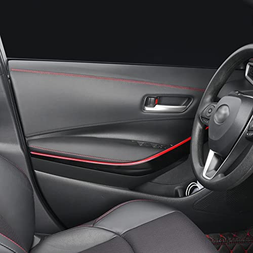 Jscarlife Car Interior Trim Strip, 2M/6.6Ft Diy Car Molding Leather Trim Line, Door Dashboard Seam Strips, Auto Body Universal Modified Strips (Red) #TOP5