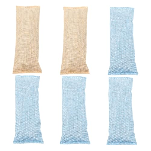 DOITOOL 6個 炭袋 家庭用除湿機 家庭用消臭剤 芳香 空気清浄バッグ 靴の消臭剤 車 活性炭バッグ 便利なクロー の消臭剤 芳香剤バッグ 交換可能な竹炭バッグ リネン Grey