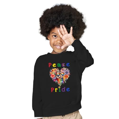 Peace Love Pride Cat with Rainbow Sunglasses LGBT LGBTQ+ Adult Youth T-Shirt Hoodie Sweatshirt3