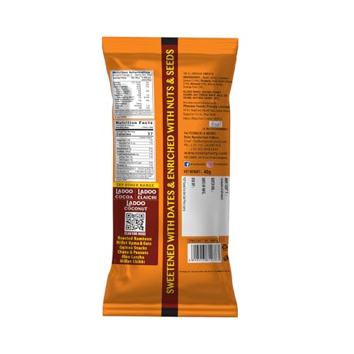 Image of Roasty Tasty Orange- Millets & Dryfruits Ladoo | Energy Bar Replacement | No Added Sugar | No Artificial Flavor | Healthy Snacks | Rich in Proteins | Dry Fruits, Seeds & Nuts Mithai | 5 Pcs -40g each