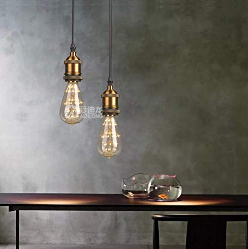 Lámpara colgante decorativa E27 de bronce para iluminación de restaurante 3