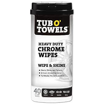 Tub O’ Towels Heavy Duty Chrome Wipes – Clean, Shine & Protect, 40 Count Wipes, TW40-CHR