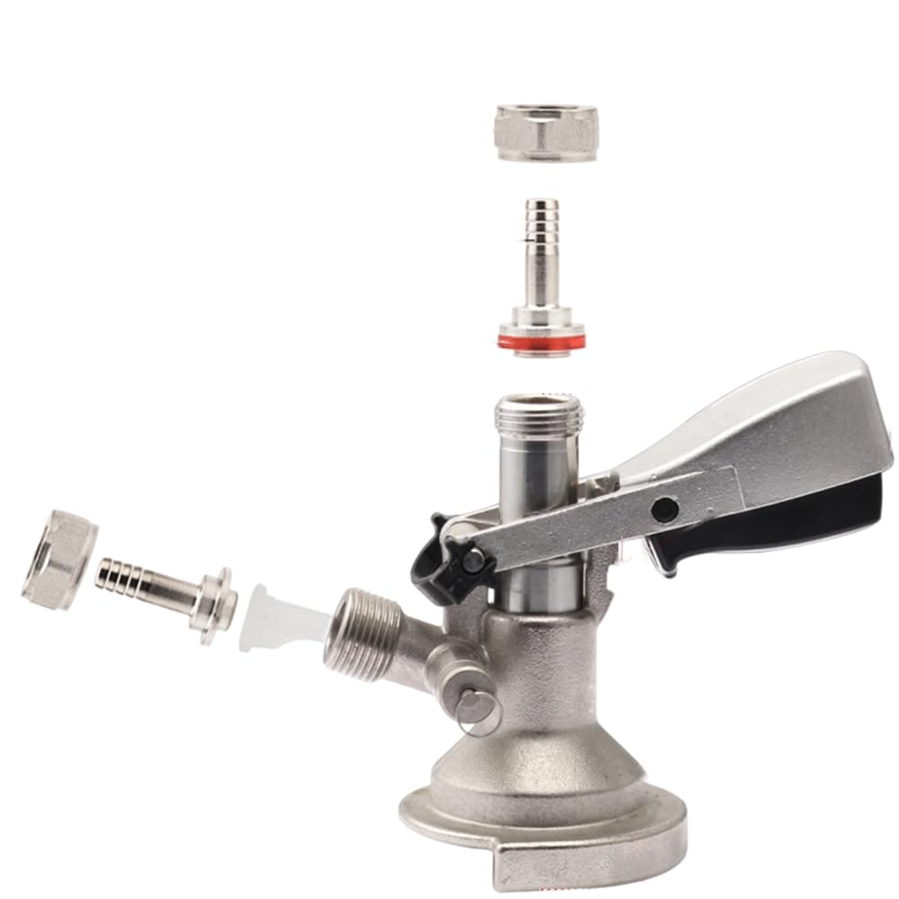 Hndhbfgrt As Shown Keg Coupler All-Ss With 8Mm Duotight Push-Fit For Homebrewing