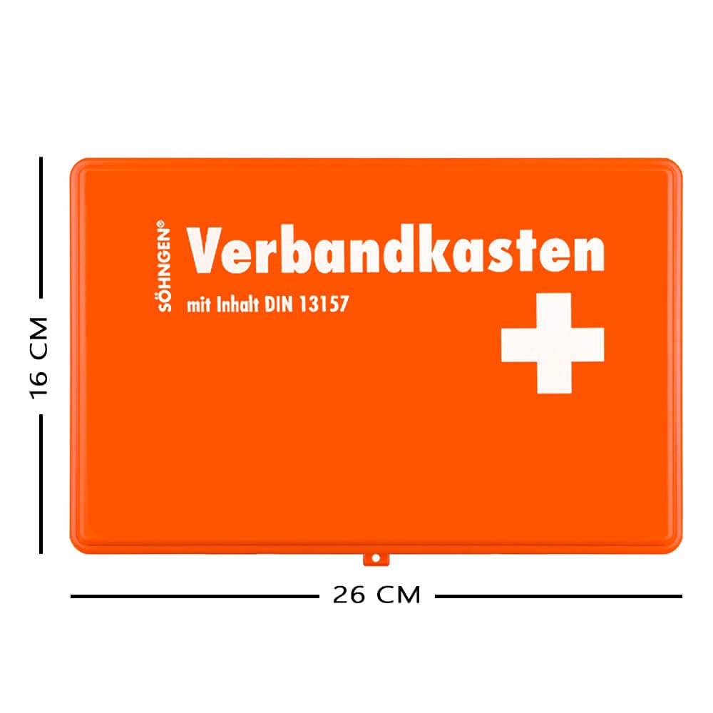 SÖHNGEN BIGPACK 10 x Verbandkasten Kiel, orange, DIN 13157 aus Kunststoff, Art.-Nr. 3003045 | Verbandskasten | Notfallkoffer | Erste Hilfe Kasten
