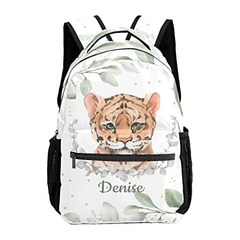Cute Animal Tiger Personalised Kids Backpack with Name Girl Boy Hand Luggage School Travel Bag Cover